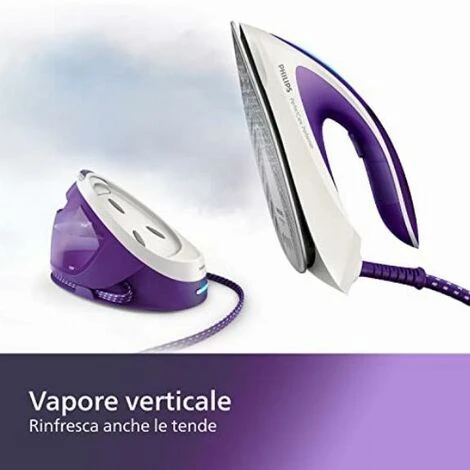 Philips PerfectCare Performer Ferro Da Stiro Con Caldaia- 2600W, Colpo Di Vapore 450g, Pressione 6,5 Bar, Tecnologia OptimalTEMP, Serbatoio 1,8 L, Viola/Bianco (GC8752/30) - immagine 3