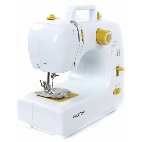 PRIXTON - Macchina Da Cucire Portatile P120 - Cassetto Per Accessori - Lampada Integrata - 16 Tipi Di Schemi - Pedale Incluso - Colore Giallo - immagine 2