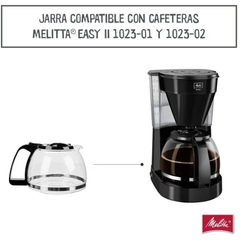 Melitta Caraffa Di Ricambio In Vetro Per Macchina Da Caffè A Goccia, Easy II 1023-02, Nera, Borosilicato - immagine 3