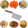 Coltello Ondulato Per Patate Tritatutto Ondulato Affettatrice Per Patatine Fritte Coltello Per Tagliare Insalata Di Verdure Coltello Ondulato In Acciaio Inossidabile Tagliaverdure Ondulato (Argento)