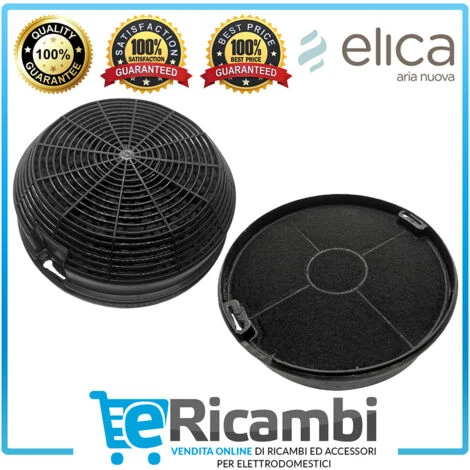 Filtri Carbone Attivo Cappa Elica F00478 Turboair Mod.47 Compatibile KIT0161384 Adatto A Missy E Box In Standard, 2 Pezzi In Confezione Ø 155 Mm H.50 Mm