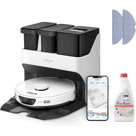 Roborock S7 Pro Ultra Aspirapolvere Robot,Aspirazione Di 5100 Pa,con Automatico Riempimento Acqua Svuotamento Pulizia Base