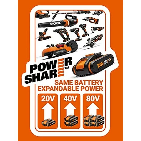 WORX WX030.9 Aspirapolvere Per Auto 20 V (S/Batti), Nero - immagine 3