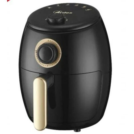 ARDES Friggitrice Ad Aria Calda, Capacità 2 Litri, Temperatura Massima 200° C, Nero