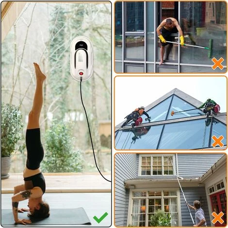 S1PRO 5000PA Robot Per La Pulizia Delle Finestre Con App One-Key Start E Telecomando, Strumento Per La Pulizia Delle Finestre Per Finestre Alte Interne Ed Esterne, Vetro/piastrelle - immagine 5