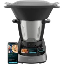 Cecotec Robot Di Cucina Multifunzione Mambo Touch. 1600 W, 37 Funzioni, Schermo Tattile TFT Da 5 Con Ricettario Integrato, APP, Bilancia E Caraffa In Acciaio Inox, Capacità 3,3 Litri