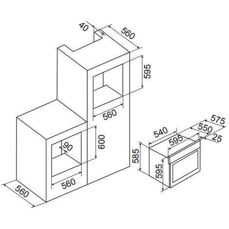 Forno Da Incasso Multifunzione 65l 60cm Con Catalisi Nera - Afc108bk - Airlux - immagine 3