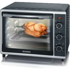 Forno Elettrico 30L Girarrosto Pizza 230 Gradi Fornetto SEVERIN TO 2056 - Nero