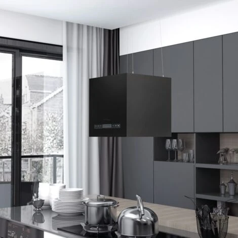 Cappa Da Cucina Ad Isola Sospesa LCD - Cappa Aspirante Sensore 37 Cm In Acciaio