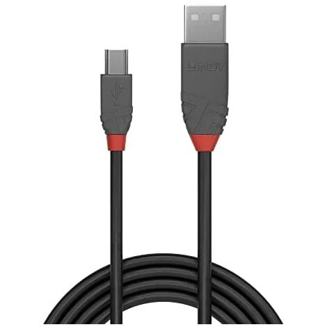 LINDY - Cavo Da USB A Micro USB 2.0 A/B, Linea Anthra 0,5 Metri, Trasferimento Dati A 480 Mbps, Cavo Di Ricarica, Compatibile Con TV, Monitor, Tablet, Laptop, Laptop, Laptop, 10 Anni Di Garanzia - immagine 3