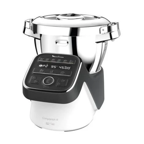 Moulinex HF8098 Companion XL, Robot Da Cucina Multifunzione, 12 Programmi Automatici, 6 Accessori, Recipiente 3L, Intervallo Di Temperatura Da 30 °C A 150 °C, Ricettario: 300 Idee Per Ricett