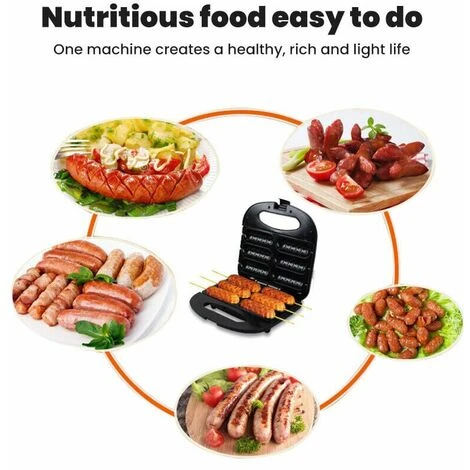 Casseruola Da Cucina Macchina Per Hot Dog Elettrica Corn Dog Waffle Maker Macchina Per Salsicce Cuocere Antiaderente 6 Hot Dog Contemporaneamente Cucinare BBQ Grill - immagine 5