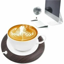 USB Scaldatazze Caffè/bevande/tè Per Ufficio/casa (venatura Del Legno Scuro)