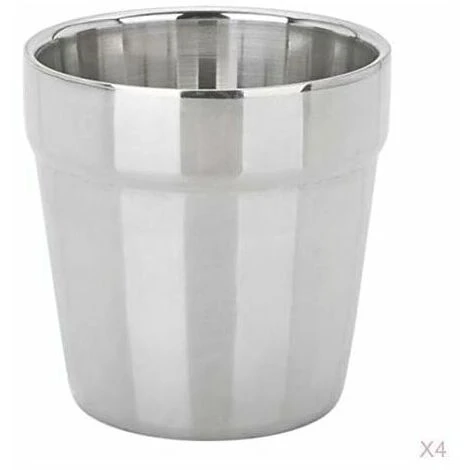 Tazza Moderna In Acciaio Inossidabile, Tazza Da Caffè, Boccale Da Birra, 4 Pezzi, - immagine 3