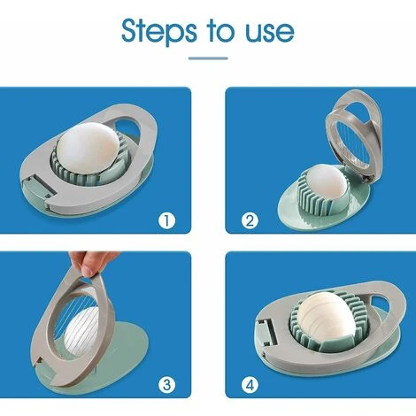 Uova Tagliate, Coltello Per Uova Tagliate A Pomodoro Combinazione Di Funghi Affettatrice Per Uova Utensile Da Cucina (Grigio Nordico Blu) - immagine 2