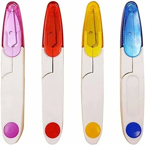 Macchina Per Tagliare Il Filo Da Cucire, 4 Forbici Da Cucire In Plastica Con Copertura A U Con Macchina Per Tagliare Il Filo Da Cucire, Per Cucire Ricami Personalizzati Fai-da-te 4 Pezzi (rosso, Viola
