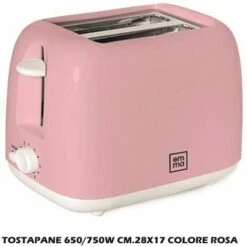 TOSTAPANE 650W CM.28X17 ROSA