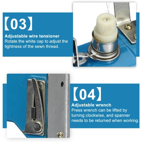 Macchina Da Cucire Multifunzionale Elettrica Portatile Da 1000 W. Macchina Per La Chiusura Della Borsa Della Macchina Per La Chiusura Della Borsa - immagine 5