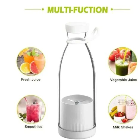 Mini Frullatore Portatile Bottiglia USB Da Viaggio Per Frutta E Frullati 420ml - immagine 2