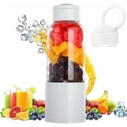 Frullatore Portatile, Spremiagrumi Con 450 Ml 6 Lame Senza BPA Per Sport E Viaggi, Mini Frullatore Per Frullati E Frappè, Regalo Di Natale Per Donne E Uomini (bianco)