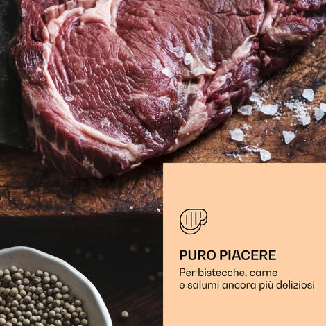 Klarstein Armadio Di Stagionatura Per La Carne - Steakhouse Pro 98 Onyx, 1 Zona, 98 L, 1-25 °C, Touch, Finestra Panoramica - immagine 3