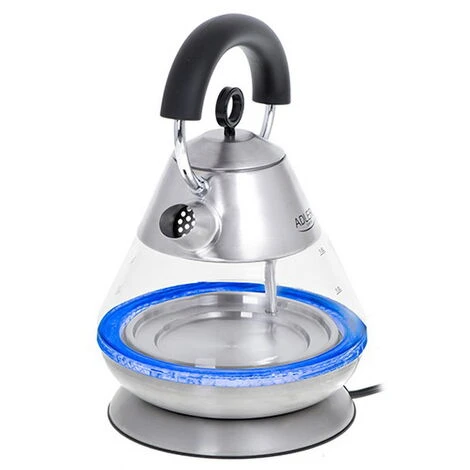 Bollitore Elettrico AD1282 2200W 1,5L In Vetro E Acciaio Colore Bianco Adler Europe - immagine 3