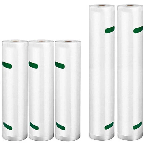 Sacchetti Sottovuoto Per Alimenti Trasparenti 3 Rotoli 20x300cm + 2 Rotoli 28x300cm Camry