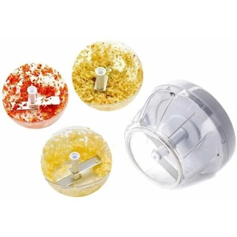 Trade Shop - Tritatutto A Corda Manuale Con Coperchio Tritaverdure Con Cordina Lame Acciaio - immagine 2