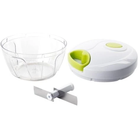 Trade Shop - Tritatutto A Corda Manuale Con Coperchio Tritaverdure Con Cordina Lame Acciaio - immagine 3