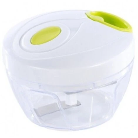 Trade Shop - Tritatutto A Corda Manuale Con Coperchio Tritaverdure Con Cordina Lame Acciaio - immagine 4