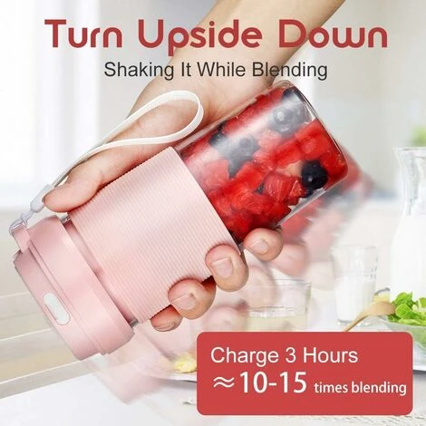 ITullatore Portatile, Mini ITullatore Per ITullati, ITullatore Di ITutta Personale, Spremiagrumi Elettrico Portatile USB Con 2 Lame, Batteria Ricaricabile Da 1400 MAh - immagine 5