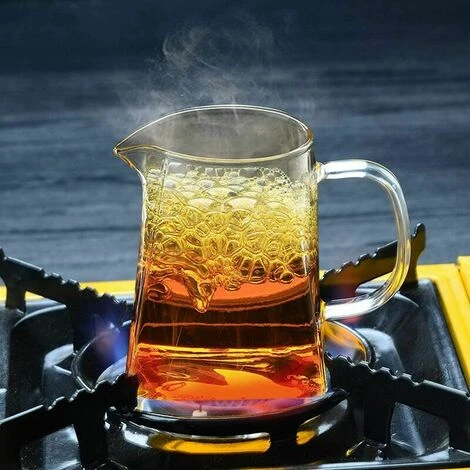 Teiera A Fondo Quadrato Trasparente Da 1 Pezzo Con Infusore In Vetro Trasparente, Infusore In Borosilicato Domestico, Perfetto Per Tè E Caffè (950 Ml) - immagine 5