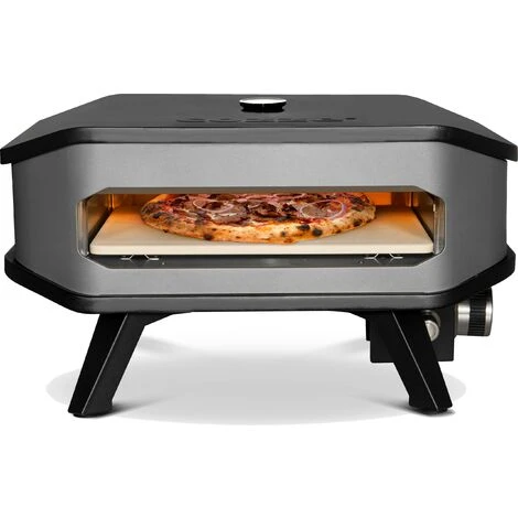 Cozze® 90349 - Forno Per Pizza A Gas Da 13, Con Termometro, Mobile, Pietra Per Pizza A Gas, Regolabile Fino A 400°, Con Pietra Per Pizza Portatile Da 34 X 34 Cm, Colore: Nero - immagine 4