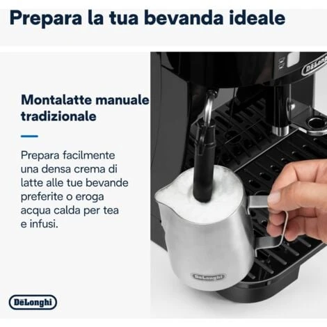 De'Longhi Perfetto Magnifica S ECAM11.112.B, Macchina Da Caffè Automatica Per Espresso E Cappuccino, Caffè In Grani O In Polvere, Con Tasti A Selezione Diretta, Spegnimento Automatico, MODELLO 2023 - immagine 2