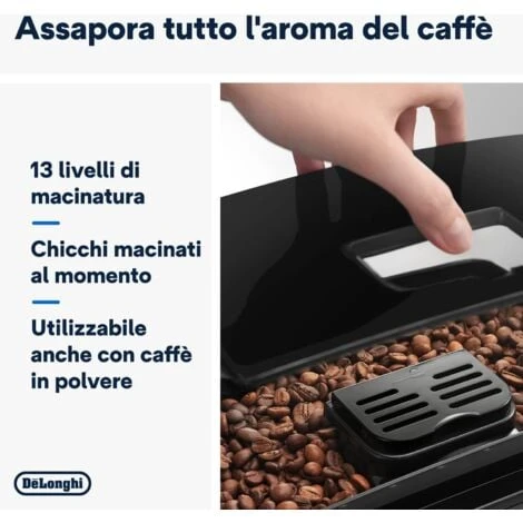 De'Longhi Perfetto Magnifica S ECAM11.112.B, Macchina Da Caffè Automatica Per Espresso E Cappuccino, Caffè In Grani O In Polvere, Con Tasti A Selezione Diretta, Spegnimento Automatico, MODELLO 2023 - immagine 4