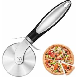 Tagliapizza Da Cucina Di Grandi Dimensioni, Affettatrice Per Pizza In Acciaio Inossidabile, Rotella Per Pizza A Lama Affilata Con Manico Antiscivolo, Lavabile In Lavastoviglie, Gadget Da Cucina Perfet
