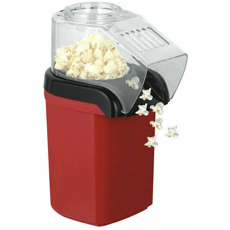 POP'N'CORN - Macchina Per Popcorn Da 1100 W, Cottura Ad Aria Calda, Pronta In 3 Minuti, Spia Di Accensione, Rossa , - immagine 3