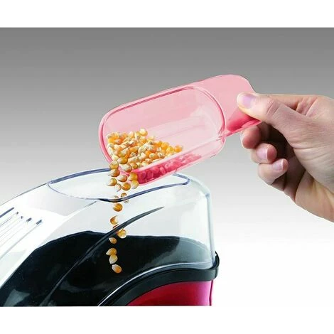 POP'N'CORN - Macchina Per Popcorn Da 1100 W, Cottura Ad Aria Calda, Pronta In 3 Minuti, Spia Di Accensione, Rossa , - immagine 4