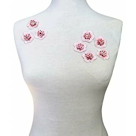 10 Pezzi Ricamo Fiore Rosa Modello Cucire Su Toppe Per Abbigliamento Appliques Accessori Fai Da Te - immagine 2