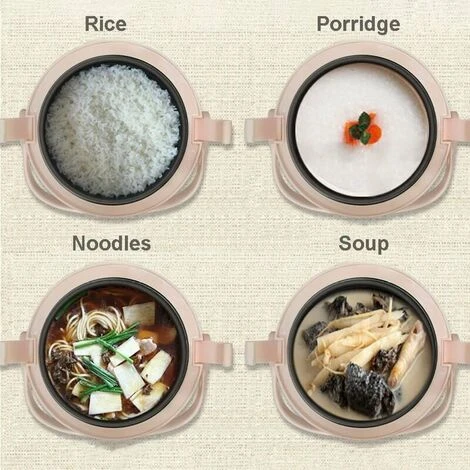 Mini Cuociriso A Vapore Da 1,2 Litri Con Pentola Antiaderente Rimovibile E Indicatori Luminosi - Riso Perfetto In Pochi Minuti Per 1-2 Persone,Rosso - immagine 5