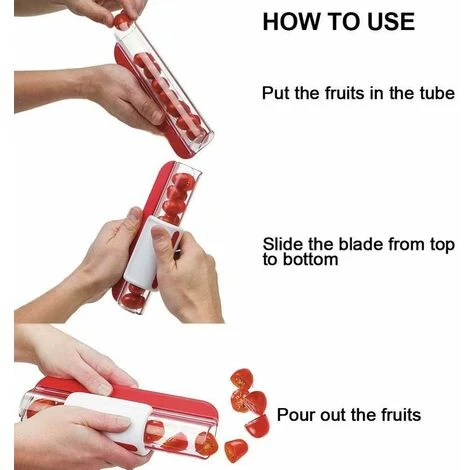 LITZEE Affettatrice Manuale Affettatrice Pomodoro Uva Frutta Verdura Insalata Affettatrice Ciliegia Frutta Mezzo Verde Cutter - immagine 5