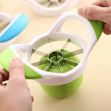 Affettatrice Per Mele, Affettatrice E Detorsolatore Con Impugnatura Facile, Taglia-mela Con 8 Lame In Acciaio Inossidabile, Taglia-mela Con Manico Verde E Detorsolatore, Taglia-mela E Affettatrice - immagine 5