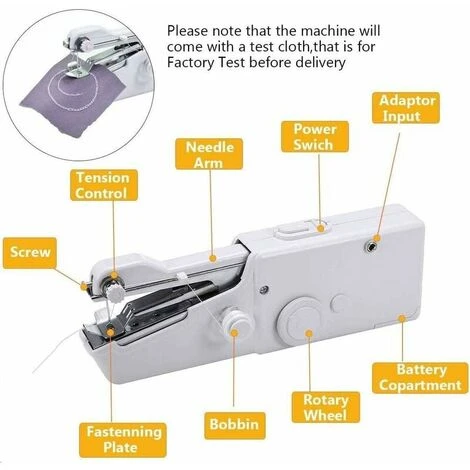 Mini Macchina Da Cucire Elettrica Portatile Con Accessori Per Cucire Per Tessuti… - immagine 2