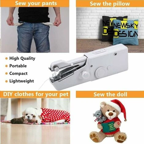 Mini Macchina Da Cucire Elettrica Portatile Con Accessori Per Cucire Per Tessuti… - immagine 4