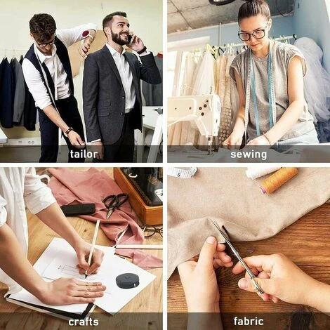 Metro A Nastro Per Cucire, Metro A Nastro Morbido Retrattile Automatico Per Abbigliamento In Pelle, Tessuto Per Cucire Corpo, Righello In Tessuto A Doppia Faccia, 60 Pollici/150 Cm, Bianco (2 Pezzi) - immagine 4