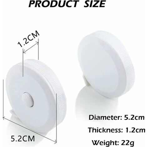 Metro A Nastro Per Cucire, Metro A Nastro Morbido Retrattile Automatico Per Abbigliamento In Pelle, Tessuto Per Cucire Corpo, Righello In Tessuto A Doppia Faccia, 60 Pollici/150 Cm, Bianco (2 Pezzi) - immagine 5