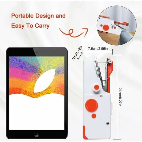 Macchina Da Cucire Portatile, Mini Macchina Da Cucire Elettrica Portatile Per Adulti, Punto Rapido Adatto Per Tessuti, Viaggi A Casa Fai Da Te, Abbigliamento - immagine 3