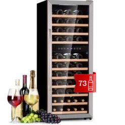 Klarstein Vinamour 73 Duo - Frigorifero Per Vini, 2 Zone, 192 L/73 Bottiglie, 5-18 °C, Touch