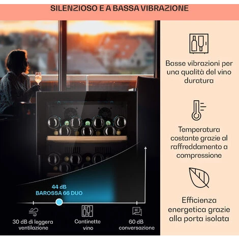 Klarstein Barossa 79 Duo - Frigorifero Per Vini, 79 Bottiglie, 204 Litri, 2 Zone - immagine 4