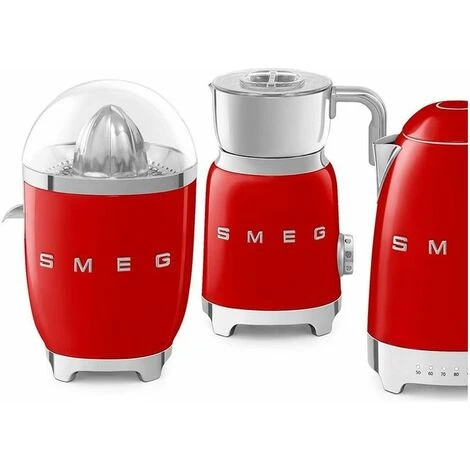 Smeg CJF01RDEU Estetica 50's Style Spremiagrumi Elettrico Con Beccuccio Antigoccia In Acciaio Inox E Chiusura A Scatto Potenza 70 W Rosso - immagine 3